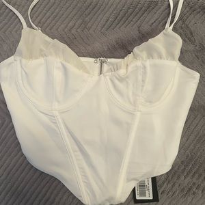 White Fox White Corset Top, Size Medium